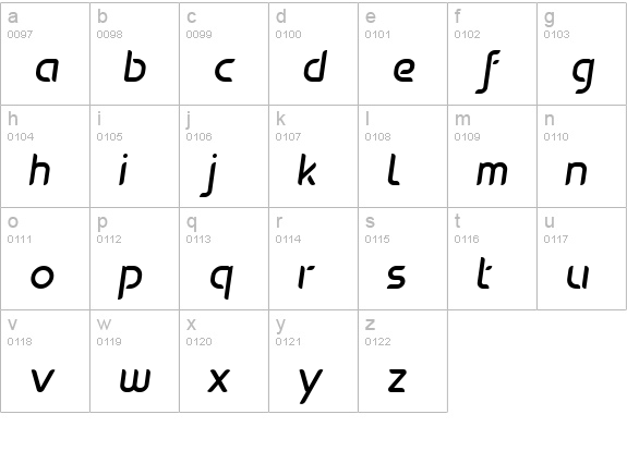 oxo-Italic lowercase a-z preview