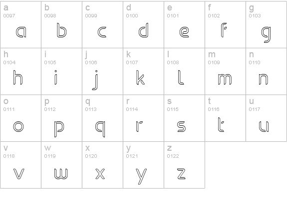 oxooutline lowercase a-z preview