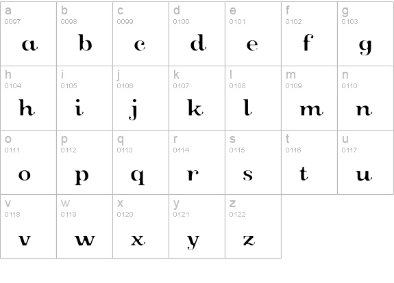 Oxtail lowercase a-z preview