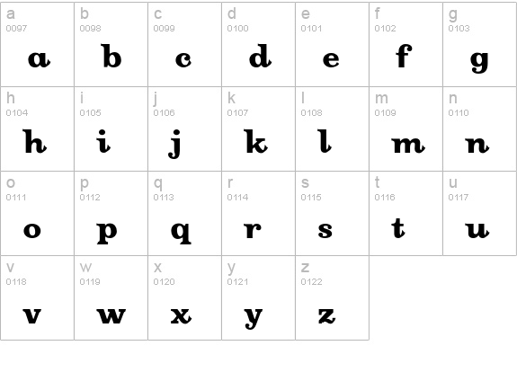 Oxtail Black lowercase a-z preview