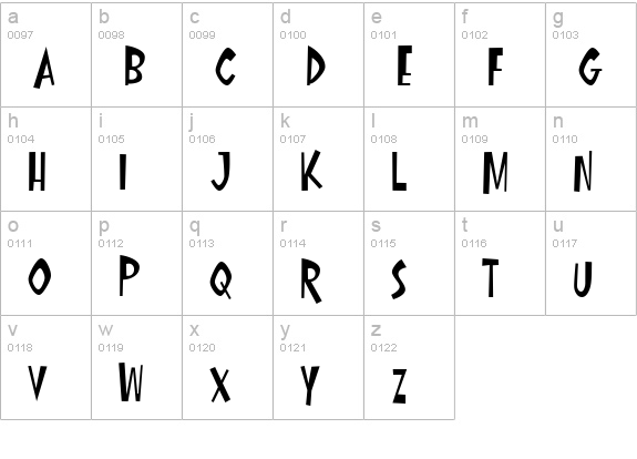Oyster Bar BTN lowercase a-z preview