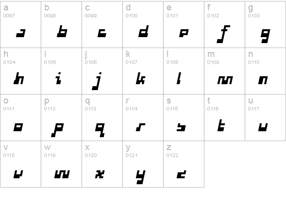 P22 Cusp Square Slant lowercase a-z preview