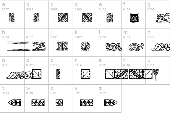 P22ArtsAndCrafts-OrnamentsTwo lowercase a-z preview