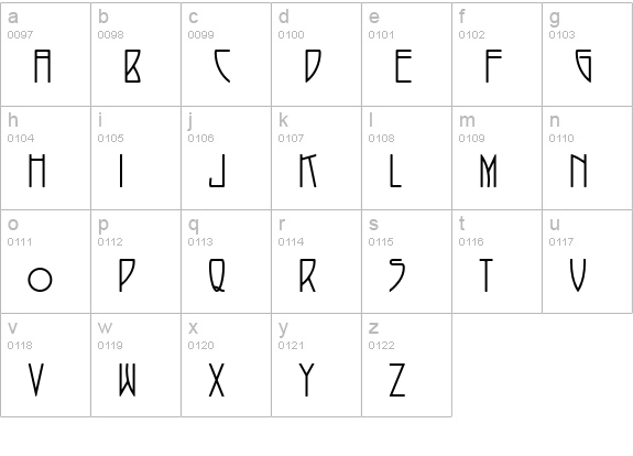 P22ArtsAndCrafts-Tall lowercase a-z preview