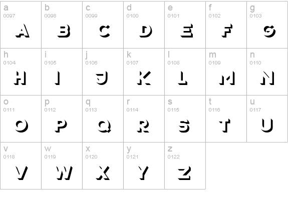 P22Bayer-Shadow lowercase a-z preview