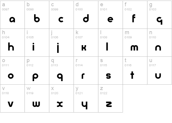 P22Bayer-Universal lowercase a-z preview
