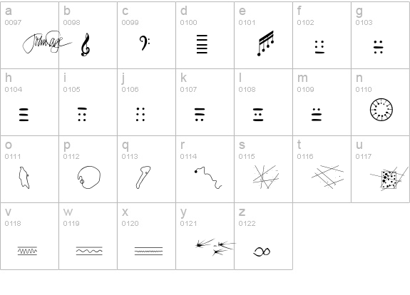 P22CageExtras lowercase a-z preview