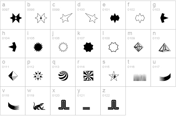 P22Escher-Extras lowercase a-z preview