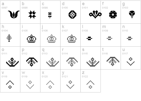 P22FolkArt-Extras lowercase a-z preview