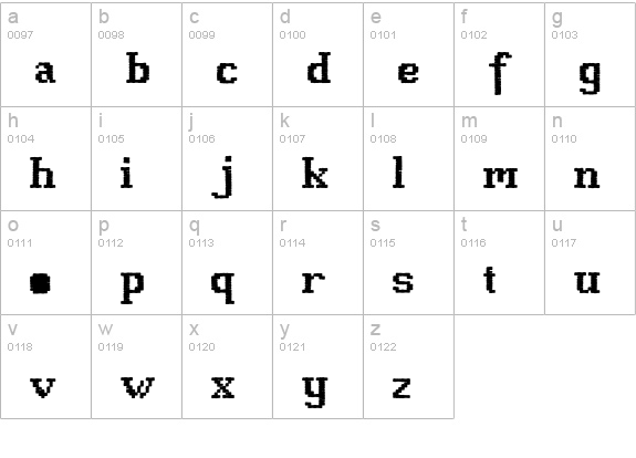 P22FolkArt-Stitch lowercase a-z preview