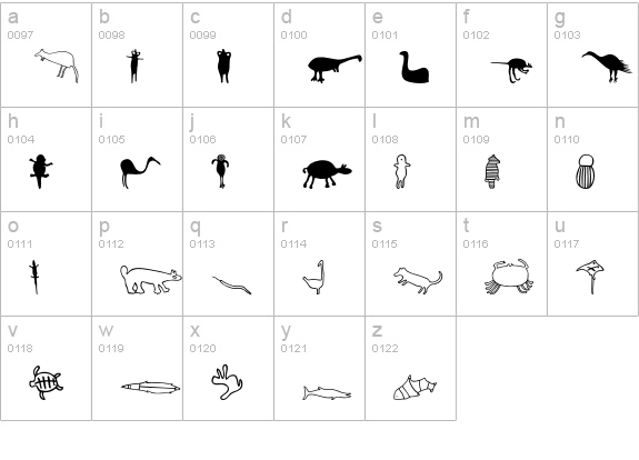 P22Petroglyphs-Australian lowercase a-z preview