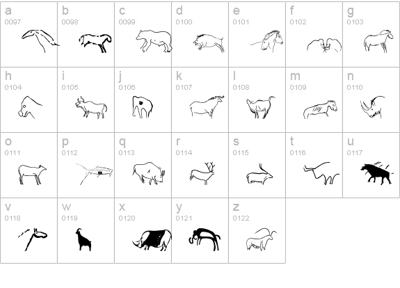 P22Petroglyphs-European lowercase a-z preview