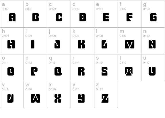 P732-Deco-Regular lowercase a-z preview