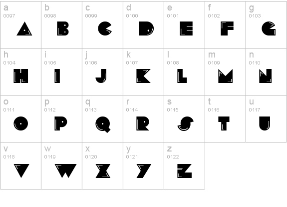 PacFont Good lowercase a-z preview