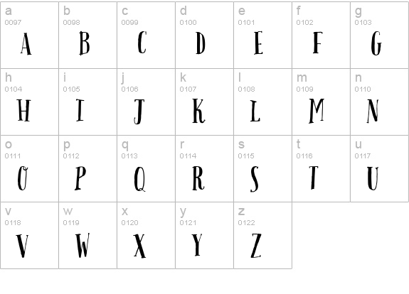 Pacific Northwest Regular lowercase a-z preview