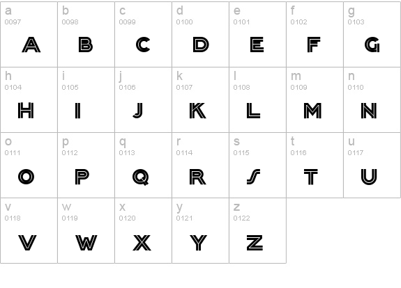 Packard Clipper NF lowercase a-z preview