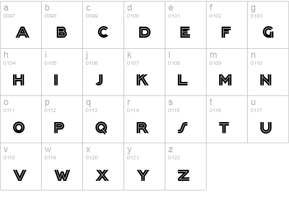 PackardClipperNF lowercase a-z preview