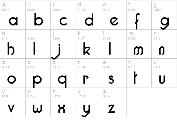 Pacotille regular lowercase a-z preview