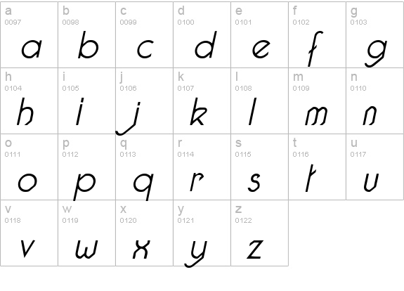 Pacotilleital light lowercase a-z preview