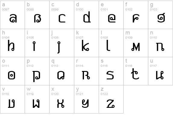 Pad Thai lowercase a-z preview