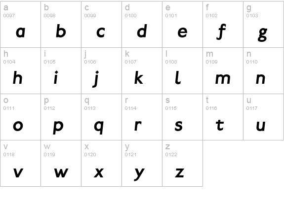Paddington Bold Italic lowercase a-z preview