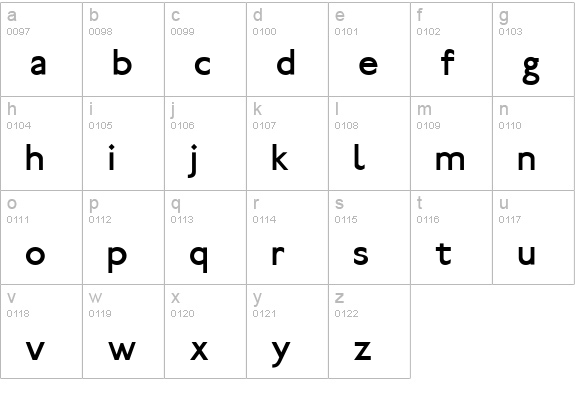 Paddington Plain lowercase a-z preview