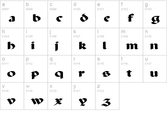 Paganini Wd Bold lowercase a-z preview
