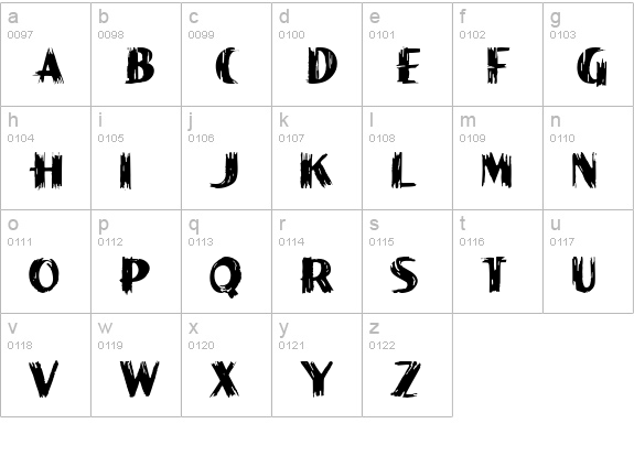 Paint Peel MF Initials lowercase a-z preview