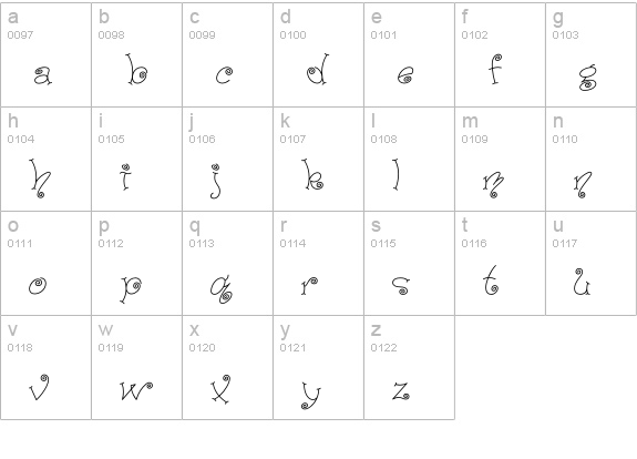 PaisleyICG-01 lowercase a-z preview