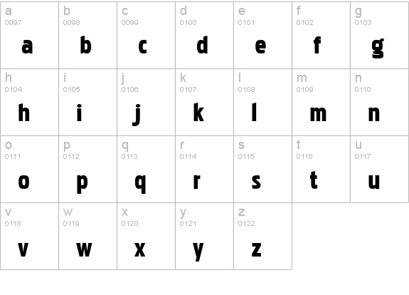 Pakenham Blk lowercase a-z preview