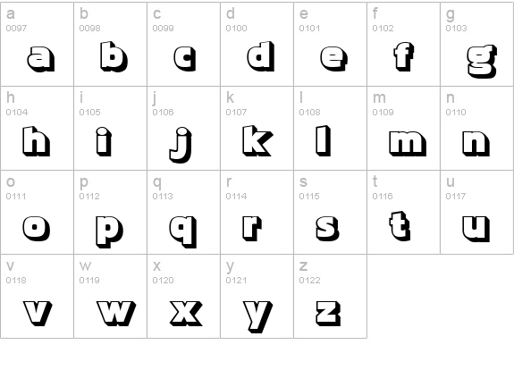 Pakenham Boss lowercase a-z preview