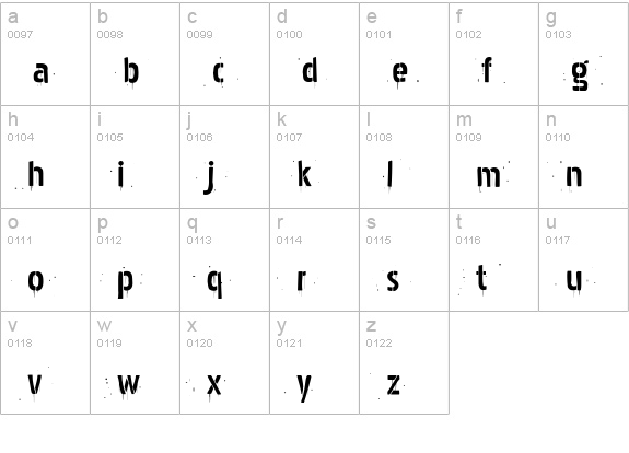 Pakenham Spraypaint lowercase a-z preview