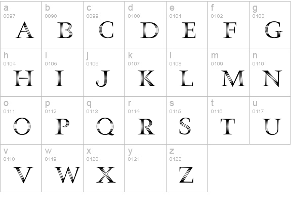 Palace lowercase a-z preview