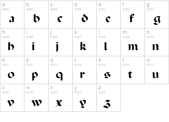 Paladin lowercase a-z preview