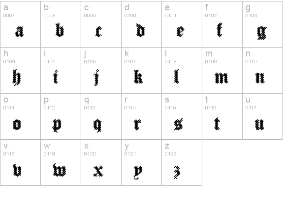 PalimpsestBlack lowercase a-z preview