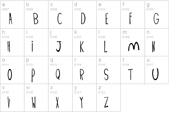 Palimpus lowercase a-z preview