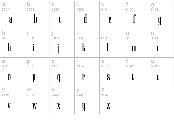 PallMallLight lowercase a-z preview