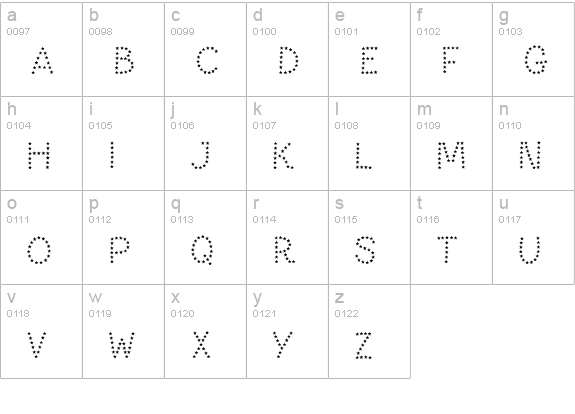 Paltime Star lowercase a-z preview