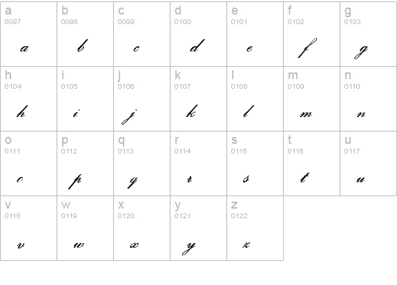 Pamplona-Regular lowercase a-z preview
