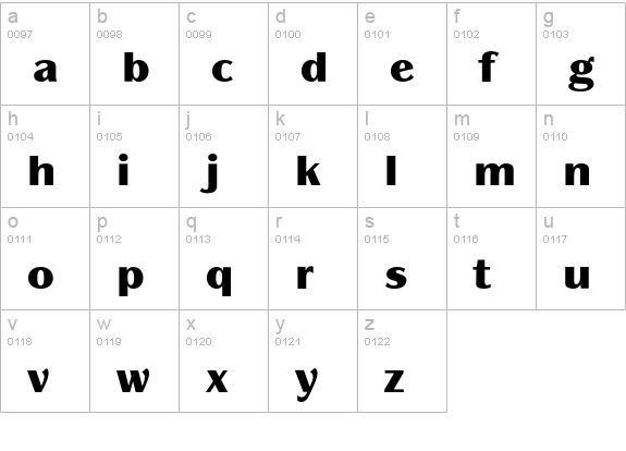 PanacheEF-Black lowercase a-z preview