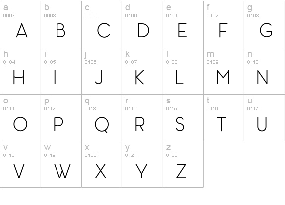 Panama Light lowercase a-z preview