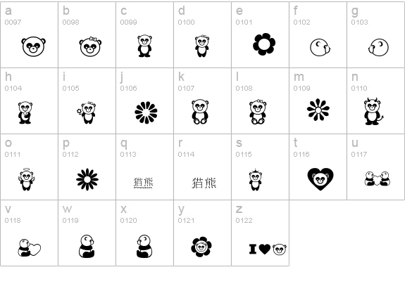 Pandamonium lowercase a-z preview