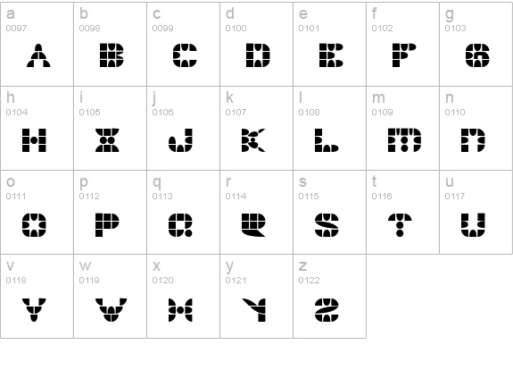 PANGOTH sharp lowercase a-z preview