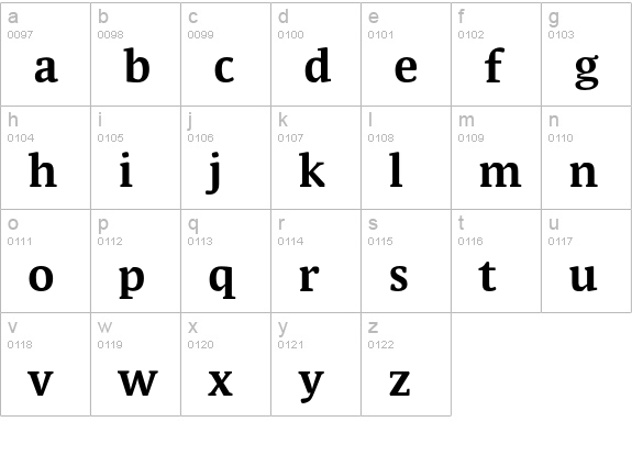 ParableLF-Bold lowercase a-z preview