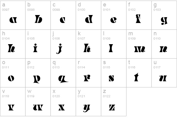 Parade lowercase a-z preview