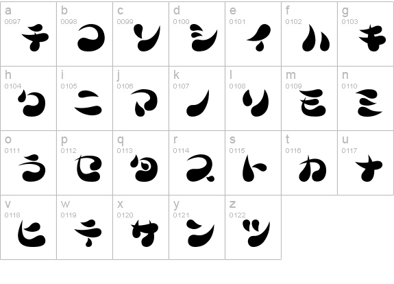 Parade20 lowercase a-z preview