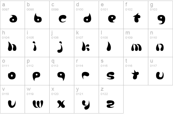 Parade20A lowercase a-z preview