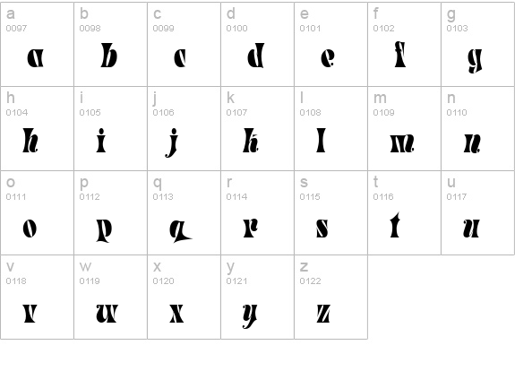 ParadeTight Regular lowercase a-z preview