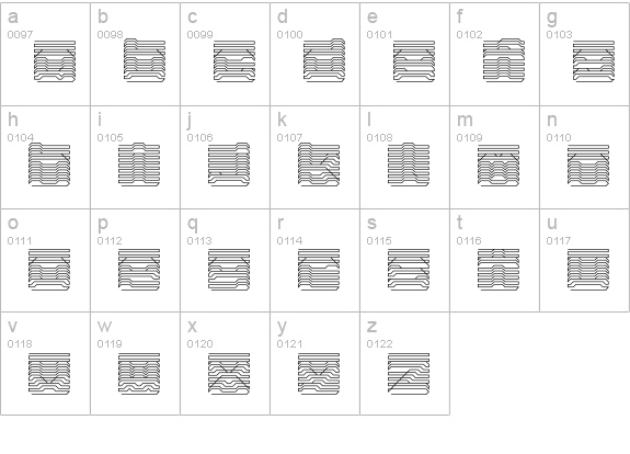 Parallel-Regular lowercase a-z preview