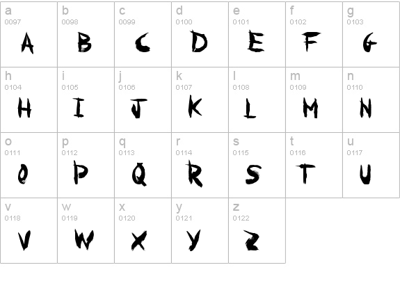 Paranoia lowercase a-z preview